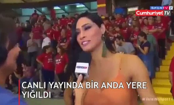 Canlı yayında bir anda yere yığıldı