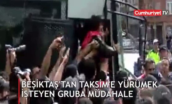 Beşiktaş'tan Taksim'e yürümek isteyen gruba müdahale