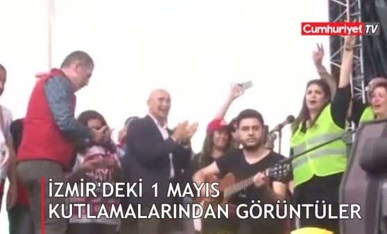 Başkan Soyer, 1 Mayıs alanında... İzmir'deki kutlamalardan görüntüler