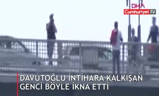 Davutoğlu intihara kalkışan genci böyle ikna etti