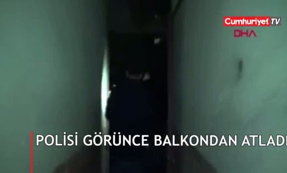 Polisi görünce balkondan atladı!