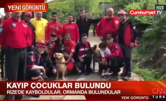 Rize'de kaybolan 2 çocuğun bulunma anı kamerada!