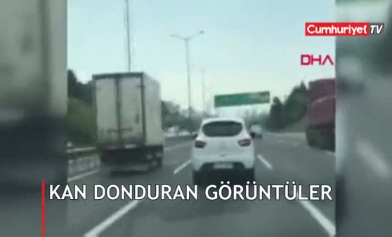 TEM otoyolunda baltalı dehşet kamerada