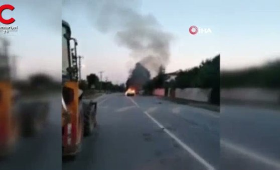 Seyir halindeki otomobil alev topuna döndü (14.06.2019)