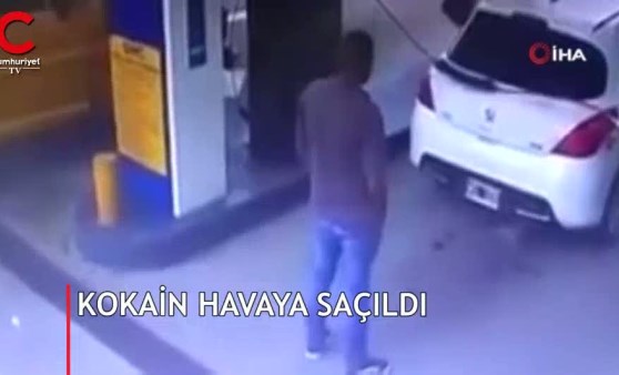 Akaryakıt istasyonunda patlama: Kokain havaya saçıldı