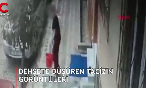 Dehşete düşüren görüntüler! İstanbul'da temizlik yapan kadına taciz