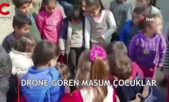 İlk defa drone gören masum çocuklar