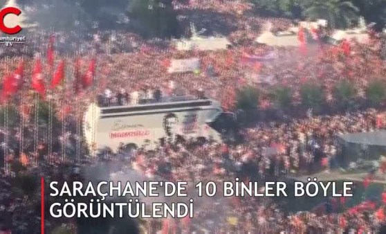 Saraçhane'deki mahşeri kalabalık böyle görüntülendi