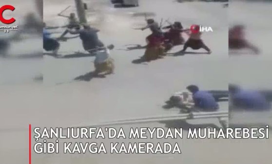 Şanlıurfa'da meydan muharebesi gibi kavga anı kamerada