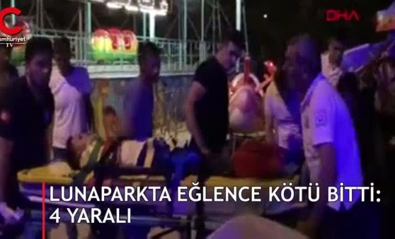 Lunaparkta tırtıl vagonu koptu: 4 yaralı