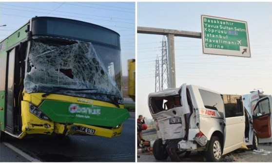 Sultangazi'de İETT otobüsü minibüse çarptı