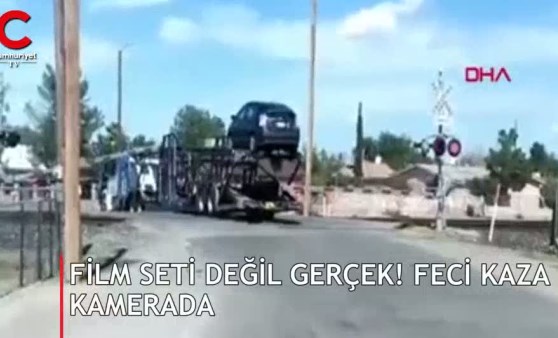 Film seti değil, gerçek! Feci kaza anı kamerada