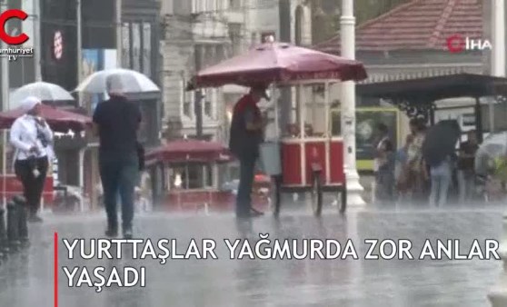 İstanbul’da beklenen sağanak yağış başladı