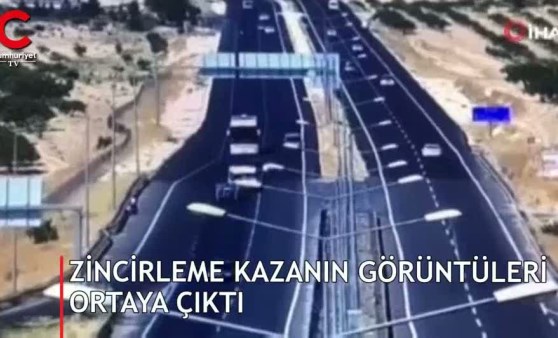 14 kişinin yaralandığı zincirleme kazanın görüntüleri ortaya çıktı