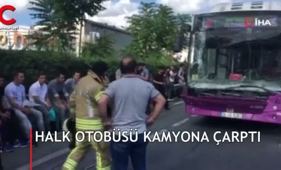 D-100'de halk otobüsü kazası! Trafik yoğunluğu oluştu