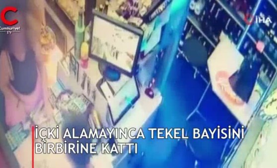 İçki alamayınca ortalığı birbirine kattı