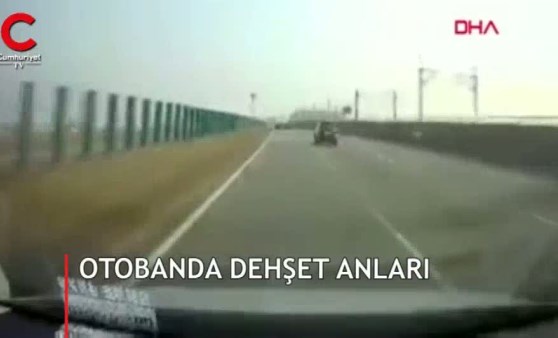 Otobanda dehşet anları kamerada