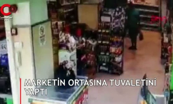 Marketin ortasına tuvaletini yaptı (22.08.2019)(Video Haber)