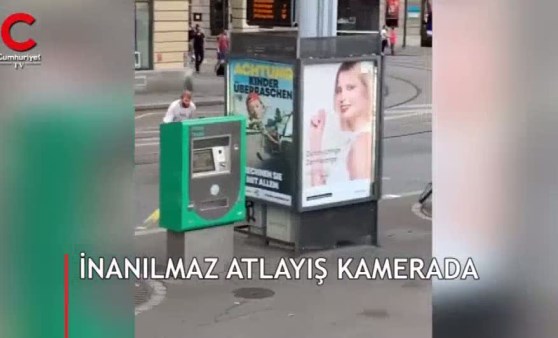 İnanılmaz an! Kendisini ok gibi böyle fırlattı