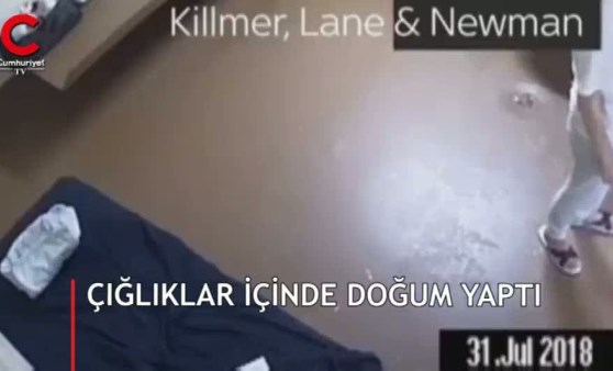 Çığlıklar içinde doğum yaptı