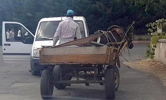 Trafik levhalarını çalarken böyle görüntülendi