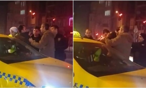 Beyoğlu’nda taksici kendini emniyet kemerini kilitleyip polise direndi