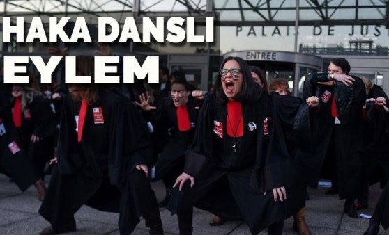 Fransa'da avukatlardan 'Haka' danslı eylem