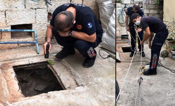 13 metre derinliğindeki kuyudan sesi gelen kedi bulunamadı