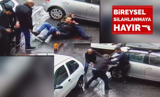 Şişli'de dede ve torununa silahlı saldırı anı kamerada