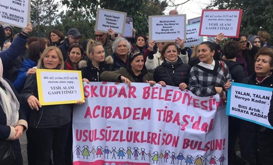 Acıbadem’de tarikat yurdu protestosu