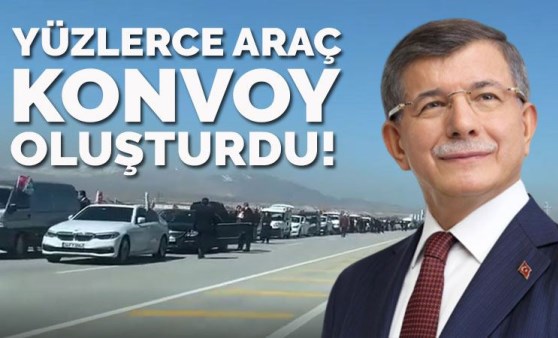 Davutoğlu'ndan Konya'da gövde gösterisi! 100'lerce araç karşıladı