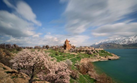 Akdamar Adası çiçek açan badem ağaçlarıyla büyülüyor