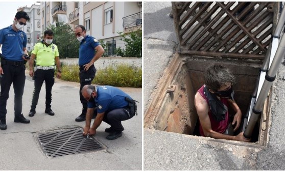 Uyuşturucu için karantina bölgesine kanalizasyondan girmek isterken mahsur kaldı