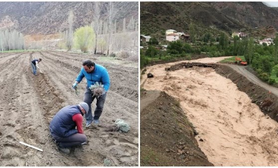 Erzurum'a tarihte ilk kez ekilmişti: Sel suları altında kaldı