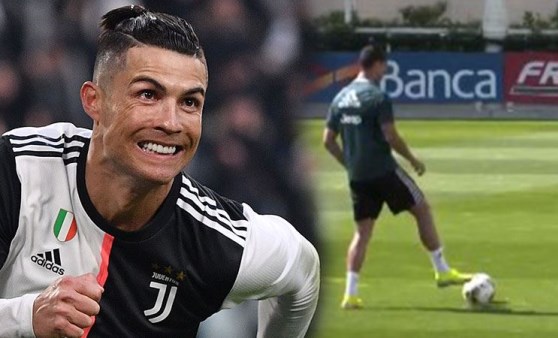 Ronaldo'dan basket şov! Ayağıyla attı gündem oldu