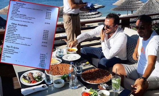 Bodrum'da fiyatlarıyla dudak uçuklatan restoran görüntülendi