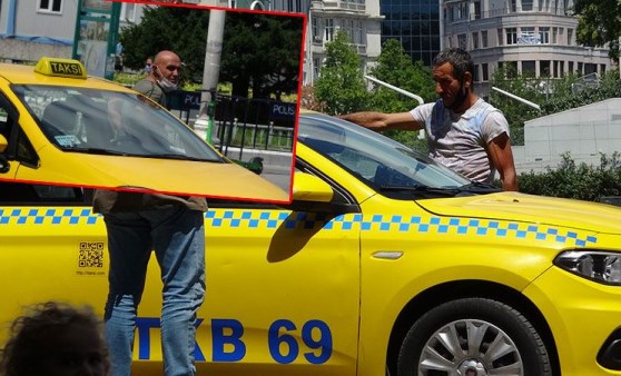 Taksim'de taksicilerin skandal görüntüleri kameraya yansıdı