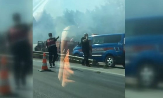 Bursa İstanbul karayolunda korku dolu anlar