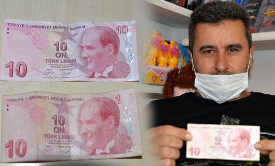 Hatalı basılan banknotu, 70 bin TL'ye satıyor