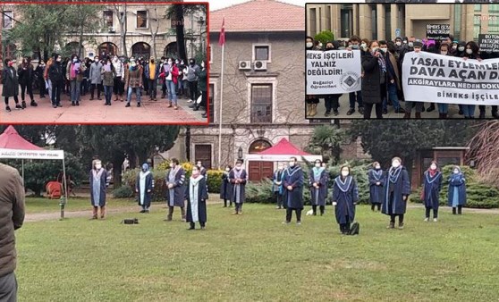 Boğaziçi öğrencilerine destek geldi!  Rektörlük binasına arkalarını dönüp türküyle seslendiler