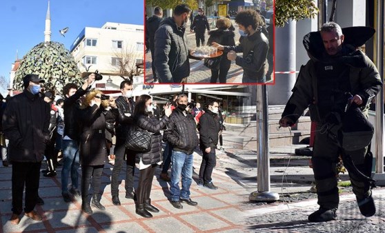 Edirne´de bomba imha uzmanını çay içerek izlediler