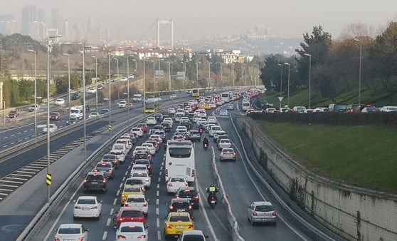 15 Temmuz Şehitler Köprüsü'nde trafik yoğunluğu (13.03.2021)