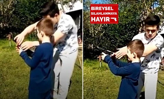 Dayısı tabancayla ateş ettirdi, babası görüntüledi