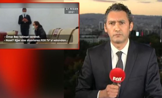 Basın toplantısına alınmayan FOX TV muhabirinin o anları kamerada