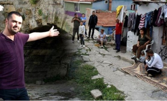 Tarihi Taş Köprü, evler arasında kayboldu