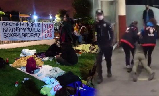 'Yurtsuzlar' nöbetine polisten sert müdahale: Yaklaşık 80 öğrenci gözaltına alındı