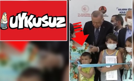 Erdoğan'ın kafasına vurduğu çocuk Uykusuz'a kapak oldu