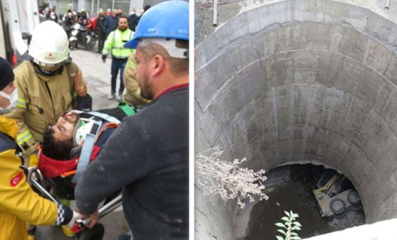 Metro inşaatında kullandığı iş makinesi ile birlikte 25 metreden düştü