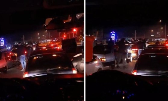 Bursa'da yolu trafiğe kapatıp eğlendiler