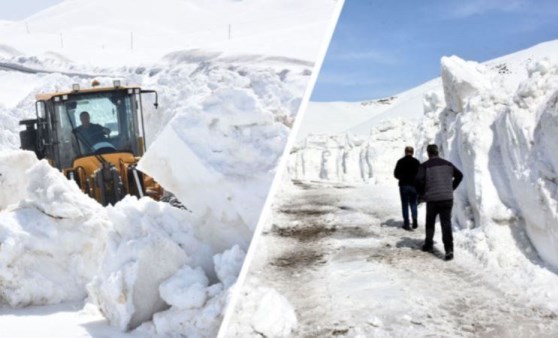 Bitlis'te '6 metrelik' karla mücadele: '700 bin litre yakıt kullandık' (01 Nisan 2022) (Video Haber)